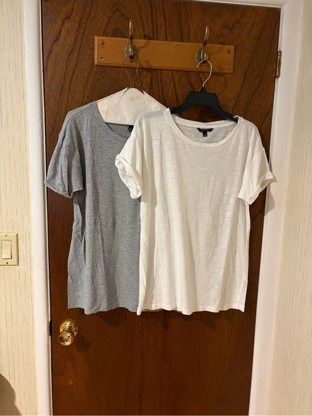 Summer Sale! Banana Republic White and Heather Gray Crew Neck Tees